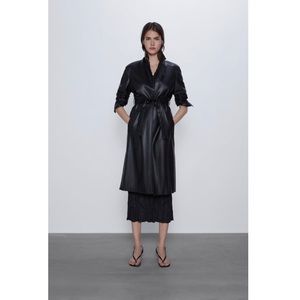 ZARA FAUX LEATHER TRENCH COAT